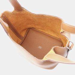 Hermes Picotin Gold B Taurillon Clemence Leather Bag