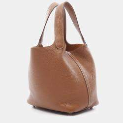 Hermes Picotin Gold B Taurillon Clemence Leather Bag
