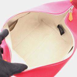 Hermes Bride-A-Brac GM Hibiscus Canvas Pouch Handbag 