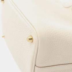 Hermes Picotin Lock White Cle K Clemence Leather  Handbag 
