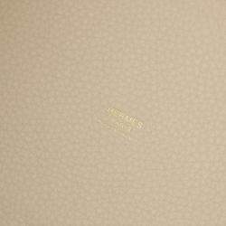 Hermes Picotin Lock White Cle K Clemence Leather  Handbag 