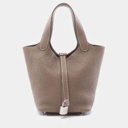Hermes Picotin Lock Etoupe Y  Taurillon Clemence Bag