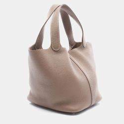 Hermes Picotin Etoupe Z Taurillon Clemence Leather Bag