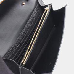 Pre Owned Hermes Constance Long To Go Black Epsom Leather Shoulder Bag