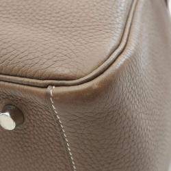 Hermes Lindy 30  Etoupe Grey C Taurillon Clemence Leather Shoulder Bag