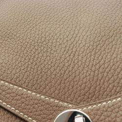Hermes Lindy 30  Etoupe Grey C Taurillon Clemence Leather Shoulder Bag