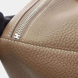 Hermes Lindy 30  Etoupe Grey C Taurillon Clemence Leather Shoulder Bag