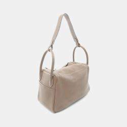 Hermes Lindy 30  Etoupe Grey C Taurillon Clemence Leather Shoulder Bag