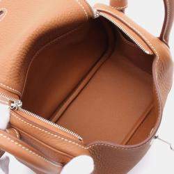 Pre Owned Hermes Lindy Mini Gold Taurillon Clemence Leather Shoulder Bag