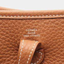 Hermes Evelyne TPM Gold  K  Taurillon Clemence Crossbody Bag 