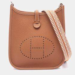 Hermes Evelyne TPM Gold  K  Taurillon Clemence Crossbody Bag 