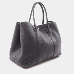 Pre Owned Hermes Garden Party 36 Black Negonda Leather Tote Bag