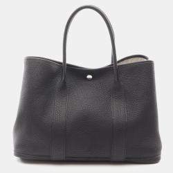 Hermes Garden Party PM  Black Y Negonda Leather Bag 