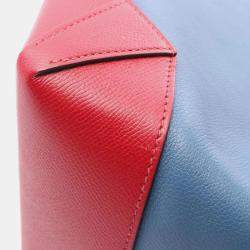 Hermes Maxi Box Canbas 36 Blue Red Evercolor Epsom Leather Bag 