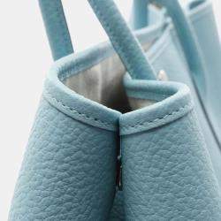 Pre Owned Hermes Garden Party 36 Blue Atoll Country Leather Tote Bag