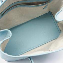 Pre Owned Hermes Garden Party 36 Blue Atoll Country Leather Tote Bag
