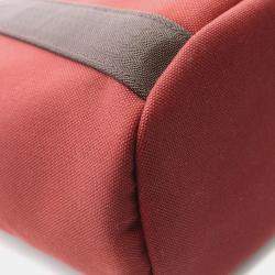 Hermes Sac De Pansage  Rouge H B Toile Chevrons Canvas Shoulder Bag 