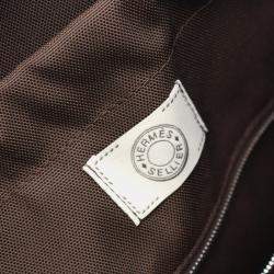 Hermes Sac De Pansage  Rouge H B Toile Chevrons Canvas Shoulder Bag 