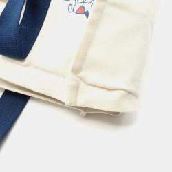 Hermes Adada Mother's White BlueT Canvas Bag