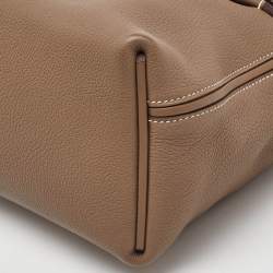 Pre Owned Hermes Etoupe Togo and Swift Leather Gold Finish 24/24 29 Bag