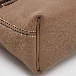 Pre Owned Hermes Etoupe Togo and Swift Leather Gold Finish 24/24 29 Bag