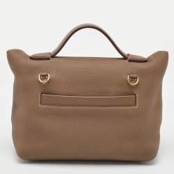 Pre Owned Hermes Etoupe Togo and Swift Leather Gold Finish 24/24 29 Bag