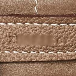 Pre Owned Hermes Etoupe Togo and Swift Leather Gold Finish 24/24 29 Bag