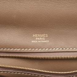 Pre Owned Hermes Etoupe Togo and Swift Leather Gold Finish 24/24 29 Bag