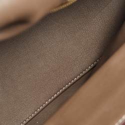 Pre Owned Hermes Etoupe Togo and Swift Leather Gold Finish 24/24 29 Bag