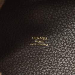 Pre Owned Hermes Taupe Grey Taurillon Clemence Leather Picotin Lock 18 Bag