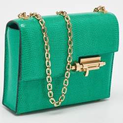 Pre Owned Hermes Menthi Lizard Niloticus GHW Verrou Mini Bag