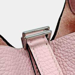Pre Owned Hermes Pink Leather Rock Picotin 18 Bag