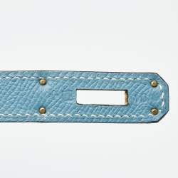 Pre Owned Hermes Bleu Jean/Anemone/Rose Tyrien Epsom Leather Gold Finish Kelly Sellier 35 Bag