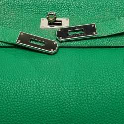 Pre Owned Hermes Bambou Togo Leather Palladium Finish Kelly Retourne 28 Bag