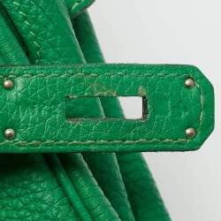 Pre Owned Hermes Bambou Togo Leather Palladium Finish Kelly Retourne 28 Bag