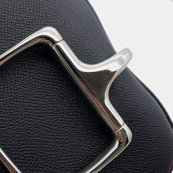 Pre Owned Hermes Della Cavalleria Mini Black Epsom Leather Shoulder Bag