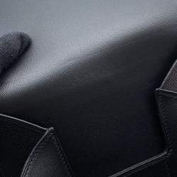 Pre Owned Hermes Della Cavalleria Mini Black Epsom Leather Shoulder Bag