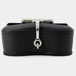 Pre Owned Hermes Della Cavalleria Mini Black Epsom Leather Shoulder Bag