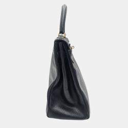 Pre Owned Hermes Kelly 1992 Vintage Black Taurillon Clemence 35