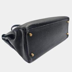Pre Owned Hermes Kelly 1992 Vintage Black Taurillon Clemence 35