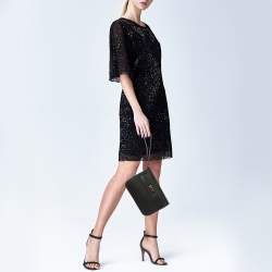 Pre Owned Hermès Black Novillo Leather Kelly Depeches 25 Pouch