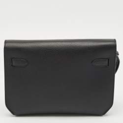 Pre Owned Hermès Black Novillo Leather Kelly Depeches 25 Pouch