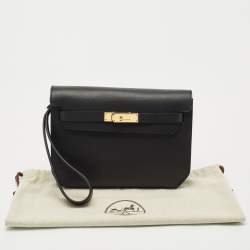 Pre Owned Hermès Black Novillo Leather Kelly Depeches 25 Pouch