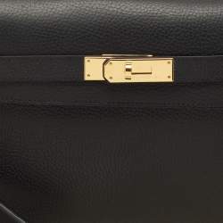 Pre Owned Hermès Black Novillo Leather Kelly Depeches 25 Pouch
