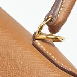 Pre Owned Hermes Gold Epsom Leather Gold Finish Kelly Sellier 32 Bag