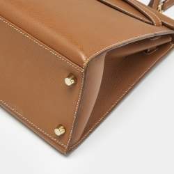 Pre Owned Hermes Gold Epsom Leather Gold Finish Kelly Sellier 32 Bag