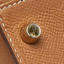 Pre Owned Hermes Gold Epsom Leather Gold Finish Kelly Sellier 32 Bag