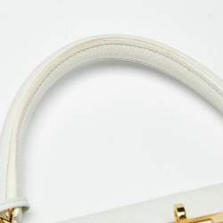 Pre Owned Hermes Blanc Togo Leather Gold Finish Kelly Retourne 35 Bag