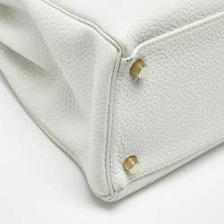 Pre Owned Hermes Blanc Togo Leather Gold Finish Kelly Retourne 35 Bag