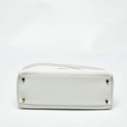 Pre Owned Hermes Blanc Togo Leather Gold Finish Kelly Retourne 35 Bag